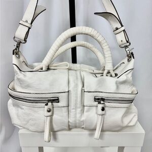 London Fog White Leather Women's Bag